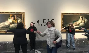 Ativistas colam mãos em obras de Goya no museu do Prado em Madri