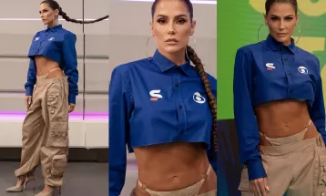 Deborah Secco diz que look da estreia do 'Tá na Copa' é seu favorito entre uniformes customizados para o programa 