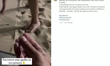Ativista paranaense cria 'peneira ecológica' para limpar areia da praia enquanto curte férias; veja funcionamento