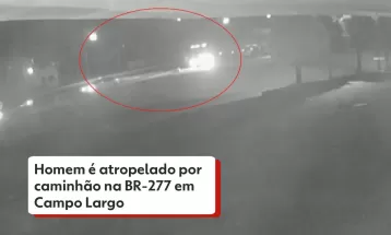 Homem morre atropelado por caminhão na BR-277 em Campo Largo; motorista fugiu sem prestar socorro, diz polícia