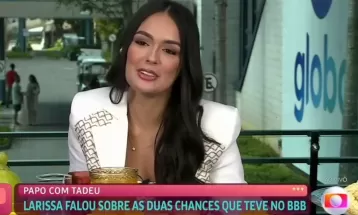 Larissa participa do 'Mais Você' após sua segunda eliminação do 'BBB 23' e fala sobre finalistas: 'Merecem muito'