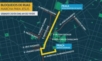 Marcha para Jesus bloqueia ruas do Centro de Curitiba neste sábado (20); veja quais