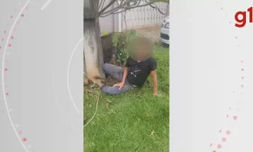 VÍDEO: Homem é agredido e amarrado em poste após suspeita dele ter cometido furto no PR