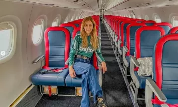 Novo avião do Palmeiras avaliado em R$ 280 milhões chega ao Brasil por Foz do Iguaçu; veja detalhes da aeronave  
