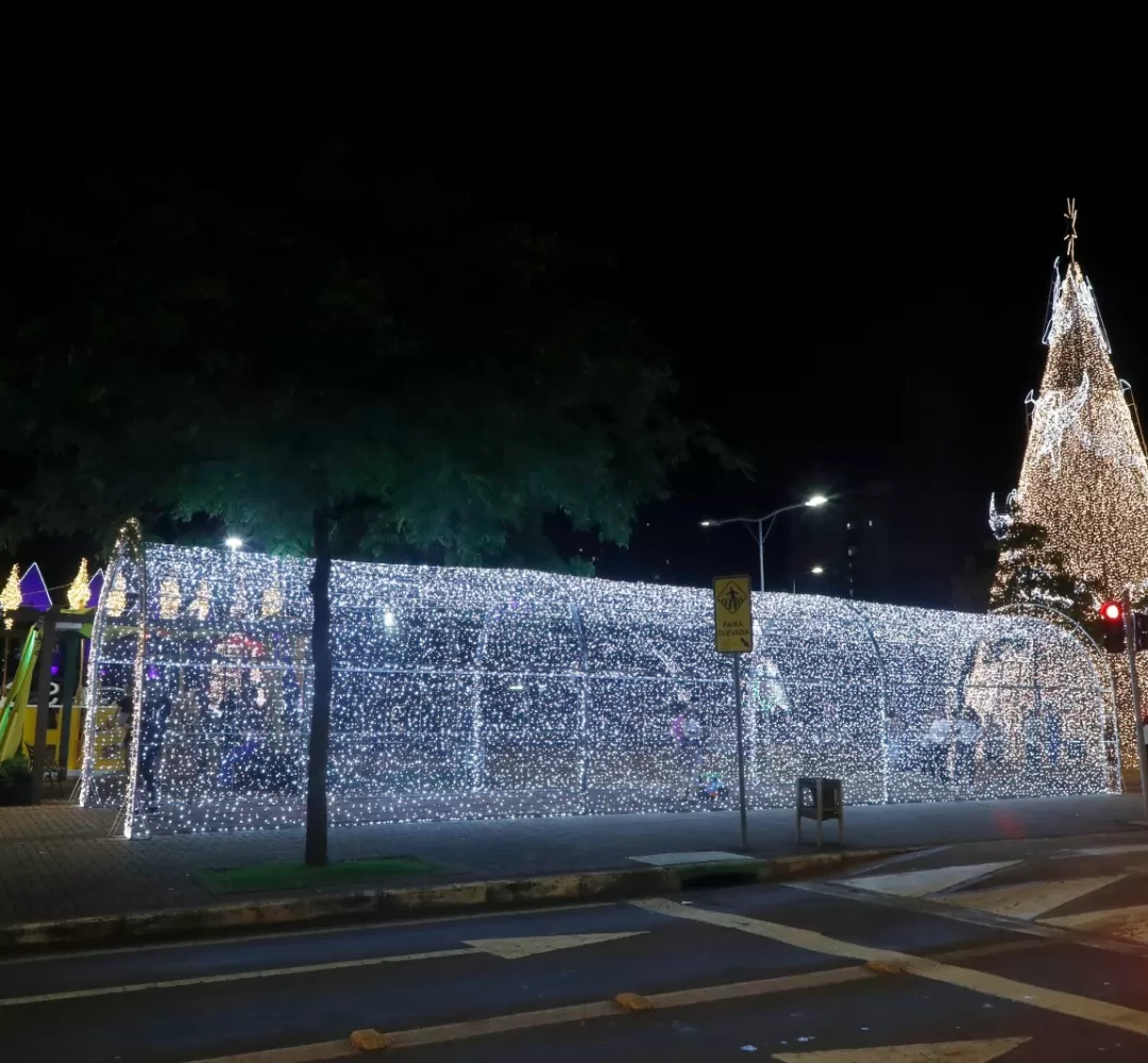 Cascavel ganha túnel de luz e mostra em celebração aos seus 73 anos