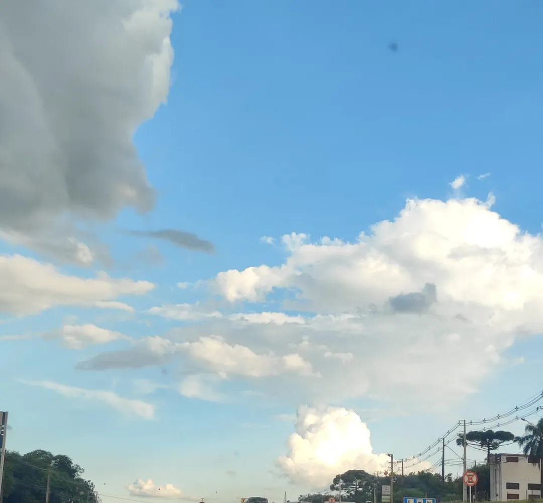 Clima instável marca a terça-feira em Cascavel, com máxima de 27°C