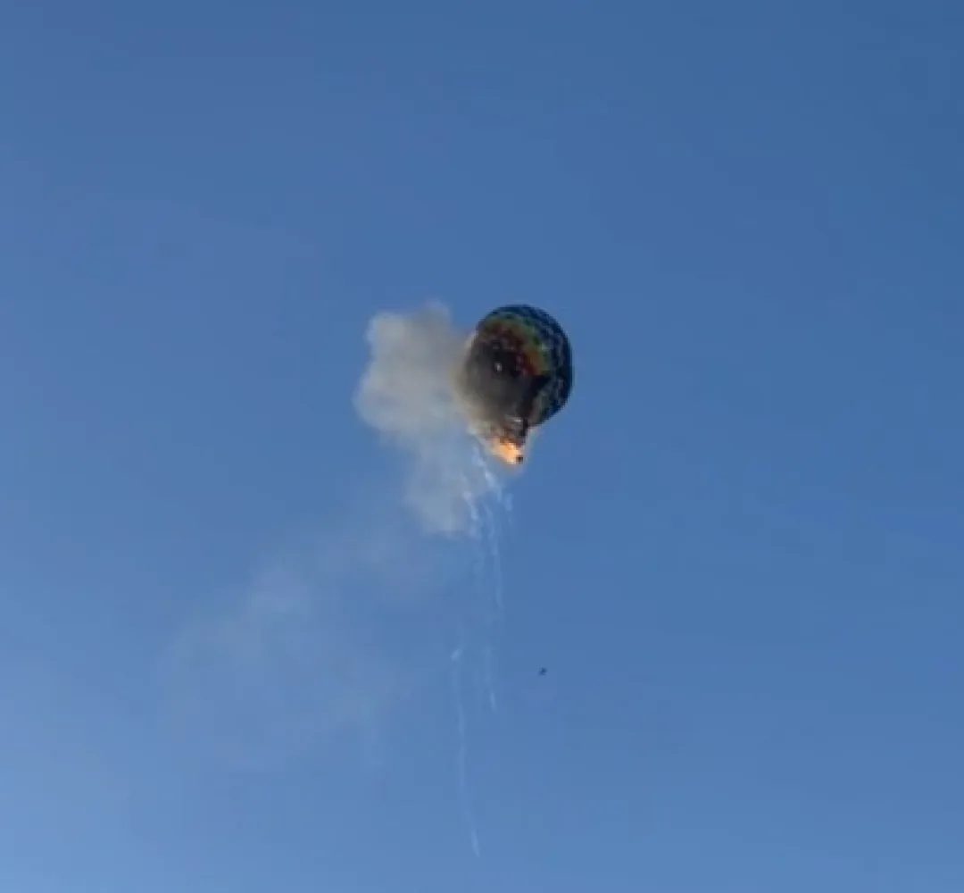 Balão pegou fogo em Santa Catarina