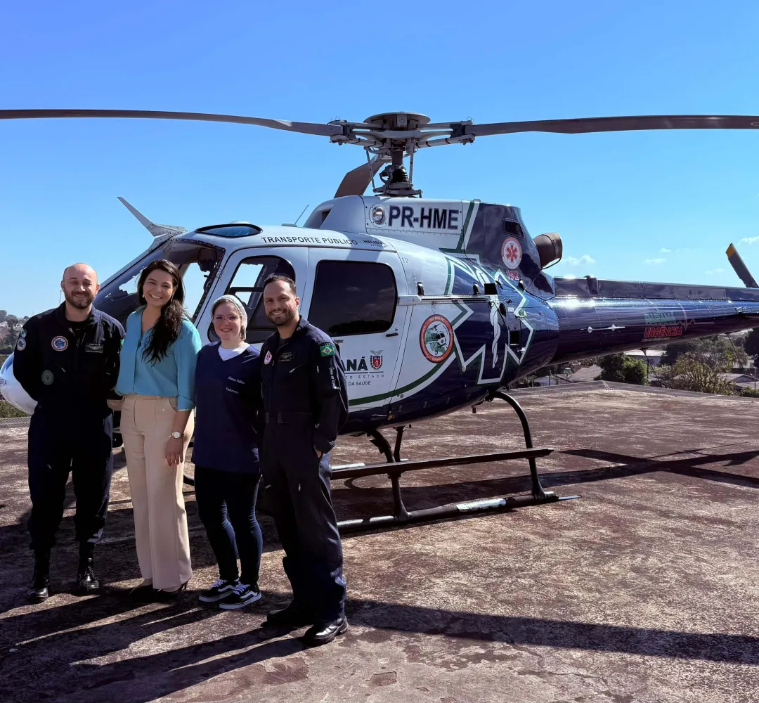 Criança é salva por helicóptero