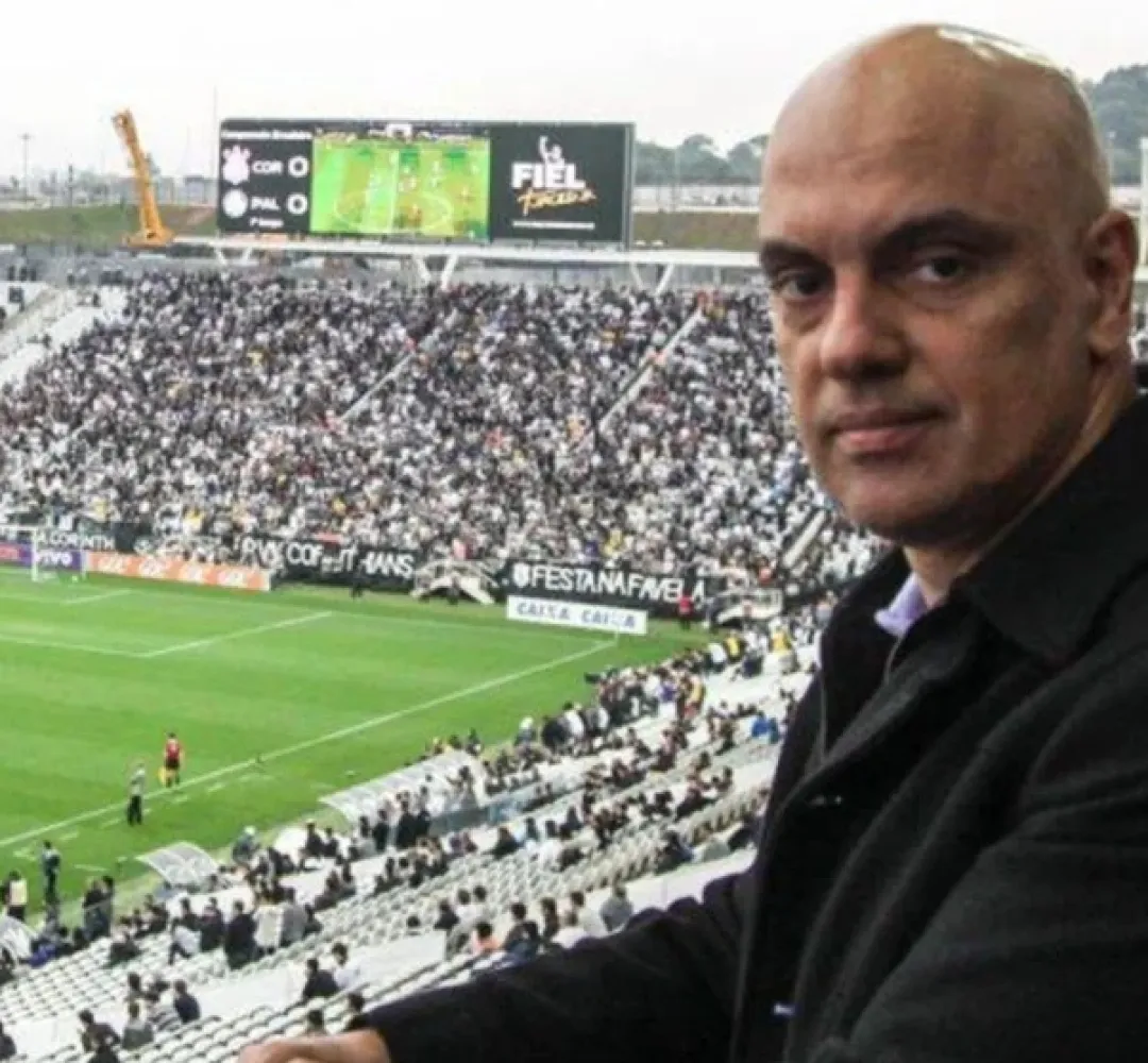 Moraes no estádio do Corinthians