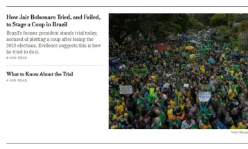 Imprensa ocidental destaca ineditismo do julgamento de Bolsonaro