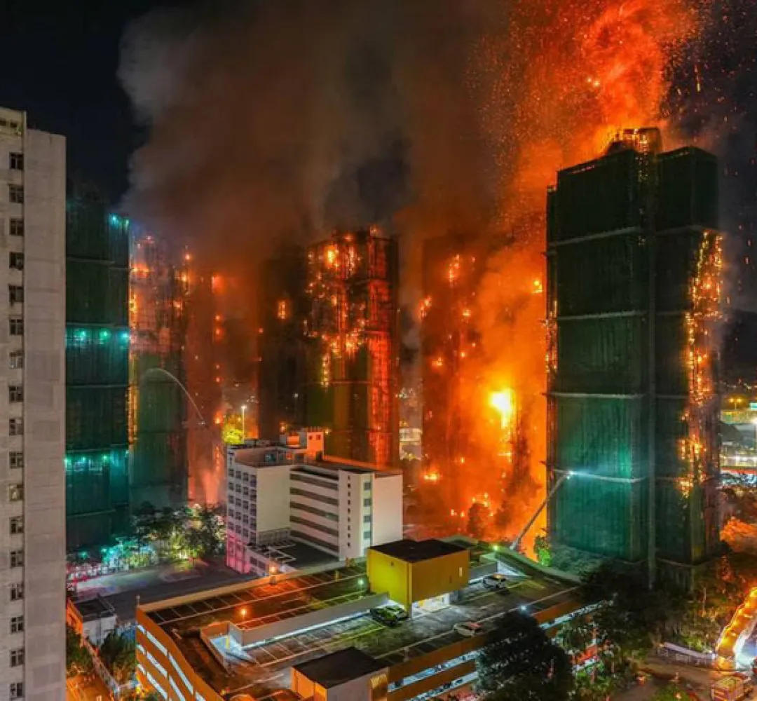 Incêndio em prédios em Hong Kong