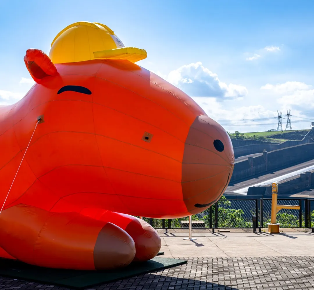 Capivara gigante vira atração na Itaipu