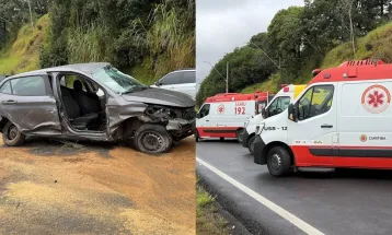 Acidente na BR-277 em Curitiba deixa três feridos perto do Parque Barigui