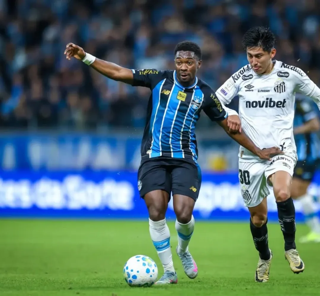 O Grêmio venceu o Santos pelo Brasileiro