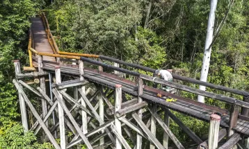 Parque Tanguá tem áreas interditadas para obras de manutenção em decks