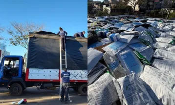 Receita Federal apreende caminhão com R$ 500 mil em mercadorias contrabandeadas em Foz do Iguaçu