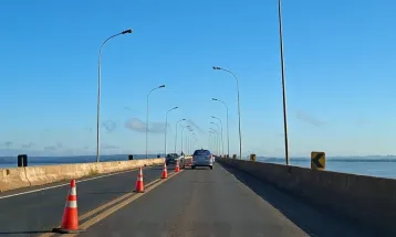 Obras na Ponte Ayrton Senna avançam; veja como fica o trânsito entre Paraná e MS