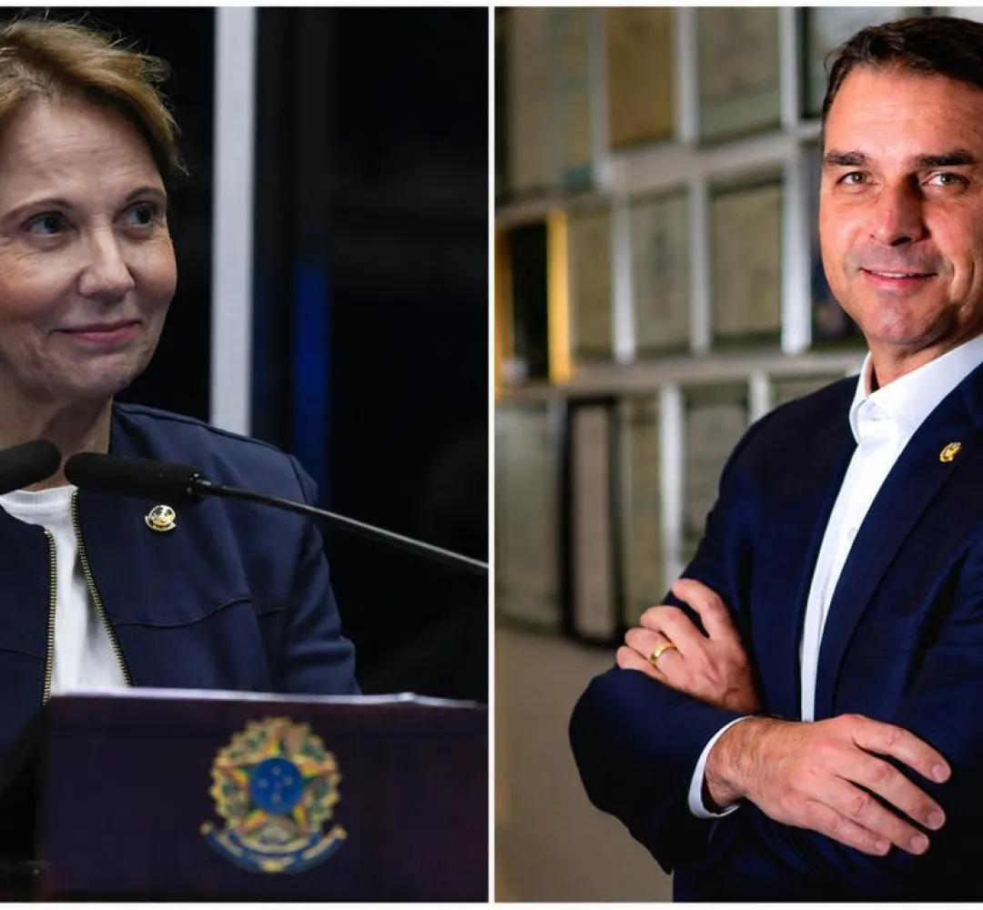 Tereza Cristina e Flavio Bolsonaro