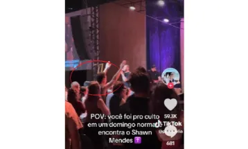 Cantor Shawn Mendes participa de culto em igreja no ABC Paulista